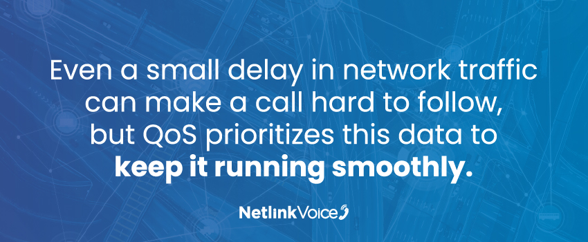 Even a small delay in network traffic can make a call hard to follow, but QoS prioritizes this data to keep it running smoothly.